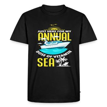 Ici pour ma dose annuelle de vitamine Meer - T-shirt Premium bio Homme - noir - Devant - Nico (187cm)