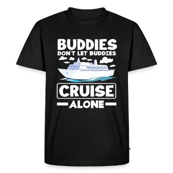 Croisière Dire Copains Croisière Seul - T-shirt Premium bio Homme - noir - Devant - Nico (187cm)