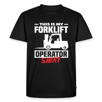 This Is My Forklift Driver Shirt - Men's Premium Organic T-Shirt - black - Front - Nico (187cm)