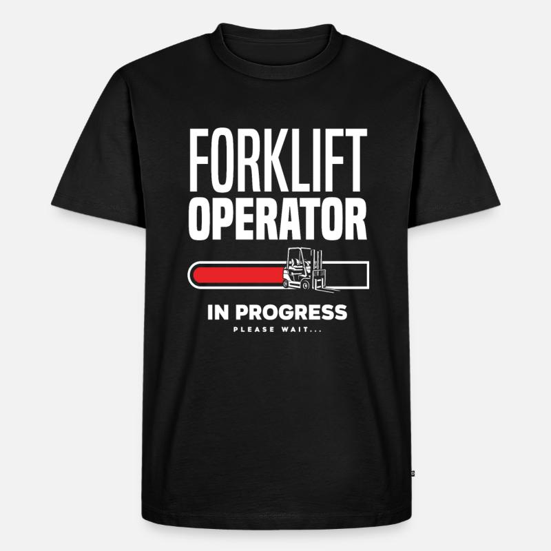 Gabelstaplerfahrer Fortschritt Bitte Warten - Männer Premium Bio T-Shirt - Schwarz