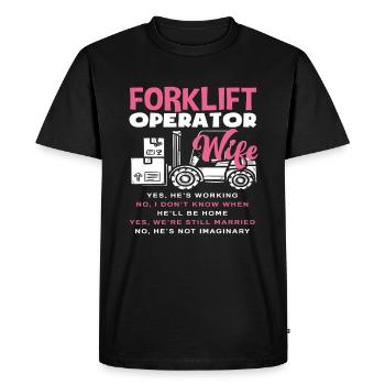 Forklift Driver Woman Funny Saying - Men's Premium Organic T-Shirt - black - Front - Nico (187cm)