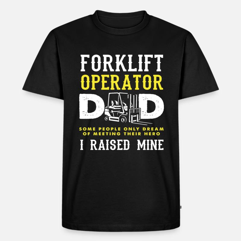 Gabelstaplerfahrer Papa Mein Held - Männer Premium Bio T-Shirt - Schwarz