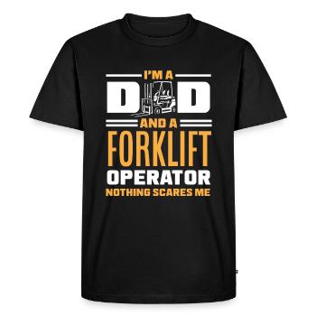 I'm a dad and a forklift driver nothing - Men's Premium Organic T-Shirt - black - Front - Nico (187cm)