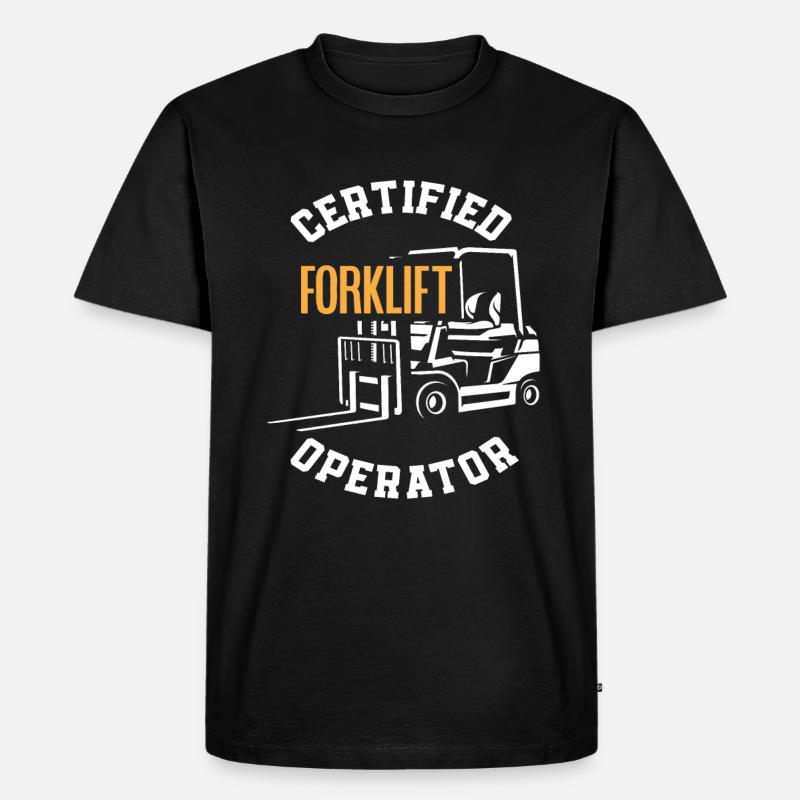 Zertifizierter Gabelstaplerfahrer Gabelstapler - Männer Premium Bio T-Shirt - Schwarz