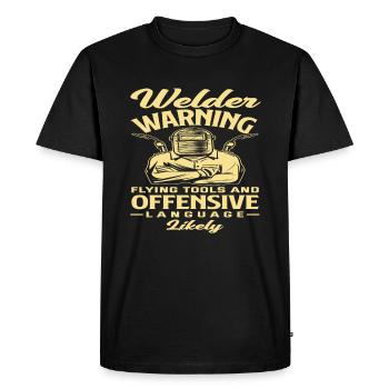Welders Warning Flying Tools And - Men's Premium Organic T-Shirt - black - Front - Nico (187cm)