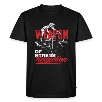 Weapon for stress reduction - Mountainbike Abenteuer - Men's Premium Organic T-Shirt - black - Front - Nico (187cm)