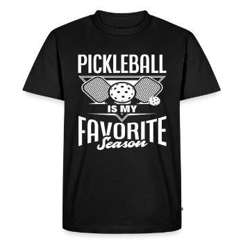 Le pickleball est ma saison préférée - T-shirt Premium bio Homme - noir - Devant - Nico (187cm)