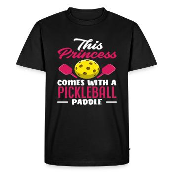 Cette princesse a une batte de pickleball - T-shirt Premium bio Homme - noir - Devant - Nico (187cm)