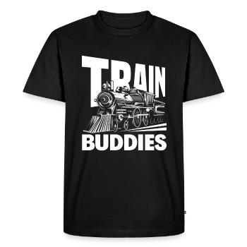 Train Buddies Amis du chemin de fer - T-shirt Premium bio Homme - noir - Devant - Nico (187cm)
