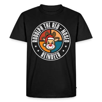 Rudolph - T-shirt Premium bio Homme - noir - Devant - Nico (187cm)