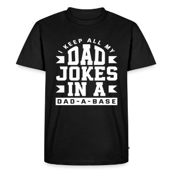 I keep all my dad jokes in one - Men's Premium Organic T-Shirt - black - Front - Nico (187cm)