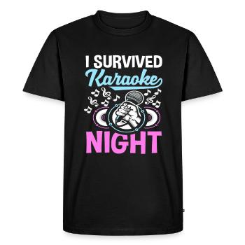 J’ai survécu à la soirée karaoké - T-shirt Premium bio Homme - noir - Devant - Nico (187cm)