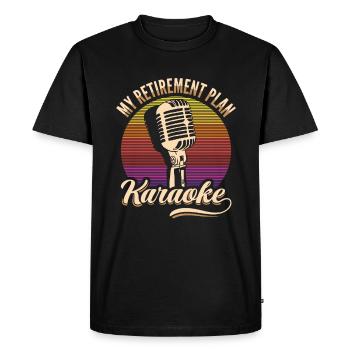 My Retirement Plan Karaoke Microphone Retro - Men's Premium Organic T-Shirt - black - Front - Nico (187cm)