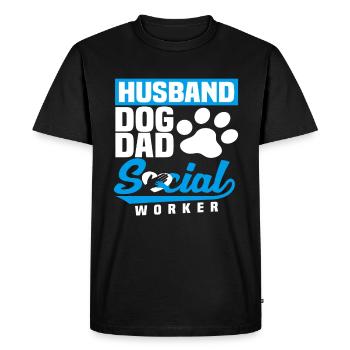 Husband Dog Dad Social Worker - Men's Premium Organic T-Shirt - black - Front - Nico (187cm)