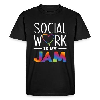 Social work is my thing - Men's Premium Organic T-Shirt - black - Front - Nico (187cm)
