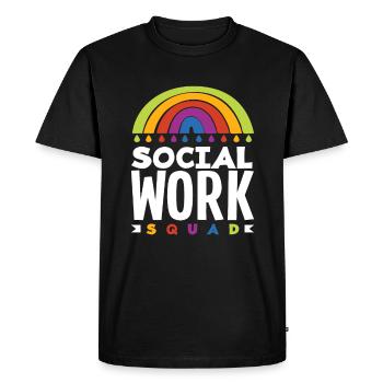 Social Work Team Rainbow - Men's Premium Organic T-Shirt - black - Front - Nico (187cm)