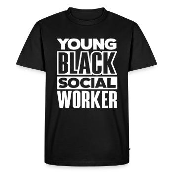 Young Black Social Workers - Men's Premium Organic T-Shirt - black - Front - Nico (187cm)