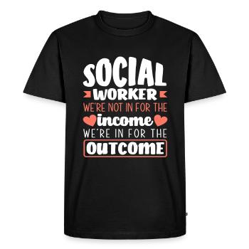 Social workers We are not for income - Men's Premium Organic T-Shirt - black - Front - Nico (187cm)