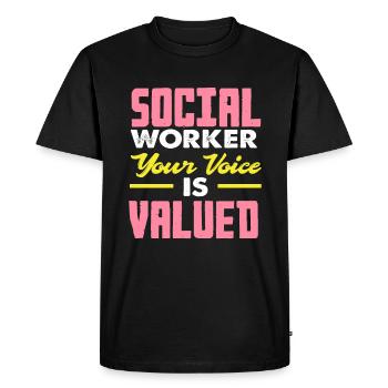Social Worker Your Voice Counts - Men's Premium Organic T-Shirt - black - Front - Nico (187cm)