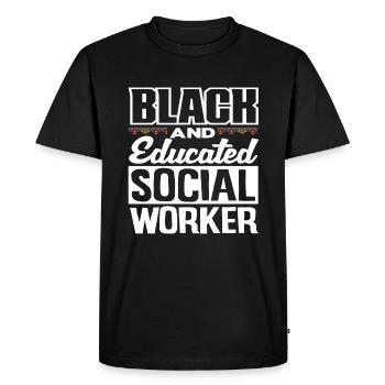 Black and educated social worker - Men's Premium Organic T-Shirt - black - Front - Nico (187cm)