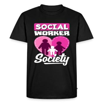 Social Worker Society Heart Family - Men's Premium Organic T-Shirt - black - Front - Nico (187cm)