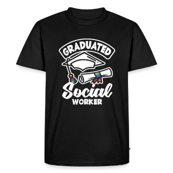 Graduate Social Worker Stolz - Men's Premium Organic T-Shirt - black - Front - Nico (187cm)