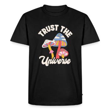 Faites confiance à l’univers Champignons Design - T-shirt Premium bio Homme - noir - Devant - Nico (187cm)