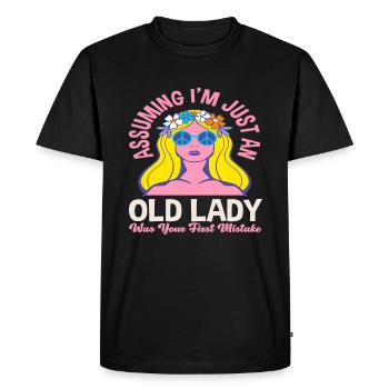 Être une vieille dame a été votre première erreur - T-shirt Premium bio Homme - noir - Devant - Nico (187cm)