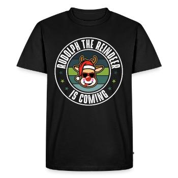 Rudolph - T-shirt Premium bio Homme - noir - Devant - Nico (187cm)