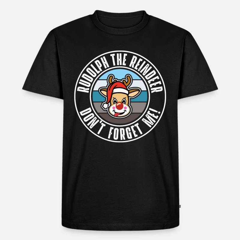 Rudolph - Männer Premium Bio T-Shirt - Schwarz
