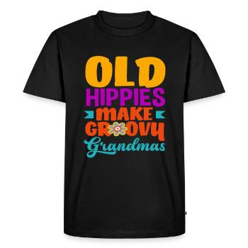 Tout n’est que champignons hippies temporaires - T-shirt Premium bio Homme - noir - Devant - Nico (187cm)