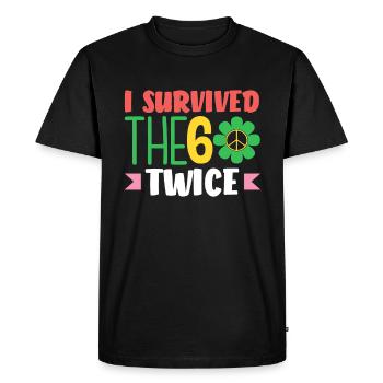 I survived the 60s twice - Men's Premium Organic T-Shirt - black - Front - Nico (187cm)