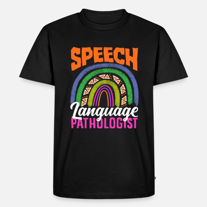 Speech Language Pathologist Rainbow - Men's Premium Organic T-Shirt - black