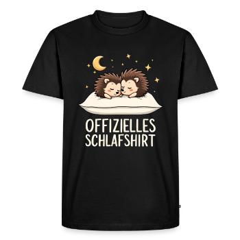 Official Sleeping Shirt Hedgehog Pair - Men's Premium Organic T-Shirt - black - Front - Nico (187cm)