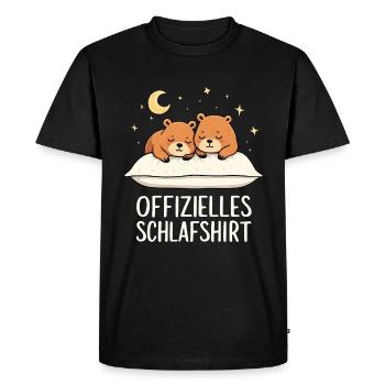 Official Sleep Shirt Capybaras Capybara Pair - Men's Premium Organic T-Shirt - black - Front - Nico (187cm)