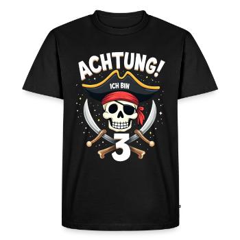 3ème anniversaire Pirate Cadeau Garçons Garçons - T-shirt Premium bio Homme - noir - Devant - Nico (187cm)
