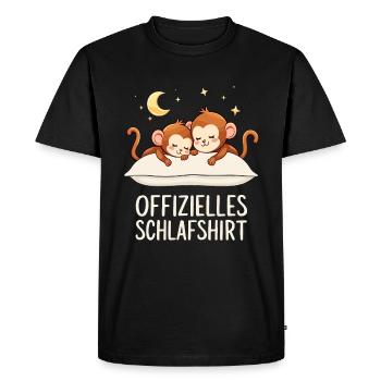 Official Sleep Shirt Monkey Monkey Pair - Men's Premium Organic T-Shirt - black - Front - Nico (187cm)
