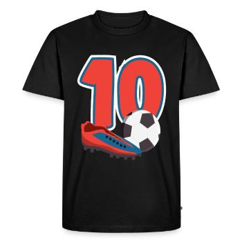 Football Anniversaire 10e anniversaire Fête d’anniversaire des enfants - T-shirt Premium bio Homme - noir - Devant - Nico (187cm)