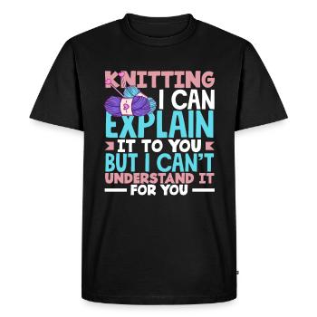 Tricot, je peux l’expliquer mais je n’arrive pas à le comprendre - T-shirt Premium bio Homme - noir - Devant - Nico (187cm)