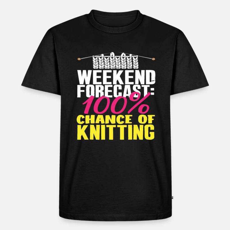 Wochenend-Prognose: 100% Stricken - Männer Premium Bio T-Shirt - Schwarz