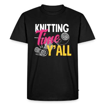 Du temps pour tricoter pour vous tous - T-shirt Premium bio Homme - noir - Devant - Nico (187cm)