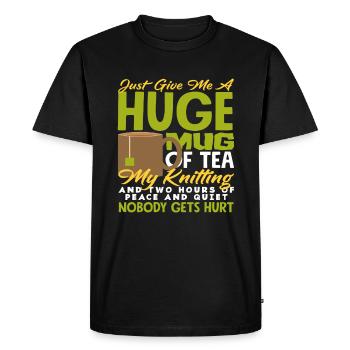 Knitting, tea and rest for harmony - Men's Premium Organic T-Shirt - black - Front - Nico (187cm)