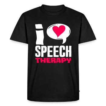I Love Speech Therapy Speech Therapist - Men's Premium Organic T-Shirt - black - Front - Nico (187cm)