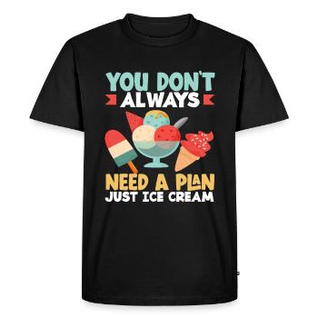 Amateur de crème glacée Prévoyez toujours juste de la crème glacée - T-shirt Premium bio Homme - noir - Devant - Nico (187cm)