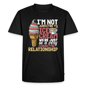 Cream Lover Relationship Saying - Men's Premium Organic T-Shirt - black - Front - Nico (187cm)