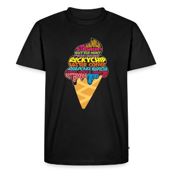 Amateurs de crème glacée Variété de saveurs colorées - T-shirt Premium bio Homme - noir - Devant - Nico (187cm)