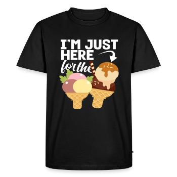 Amateur de glaces, je suis ici pour la glace - T-shirt Premium bio Homme - noir - Devant - Nico (187cm)