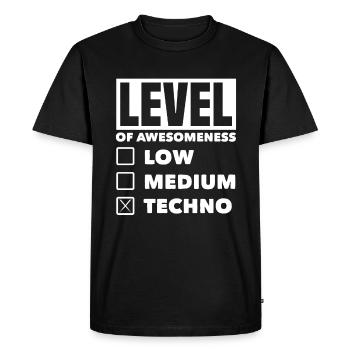 Niveau de génialité Techno Lover Style - T-shirt Premium bio Homme - noir - Devant - Nico (187cm)