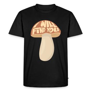 Cueilleur de champignons, je te trouve - T-shirt Premium bio Homme - noir - Devant - Nico (187cm)