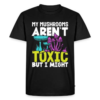 My mushrooms are not poisonous - Men's Premium Organic T-Shirt - black - Front - Nico (187cm)